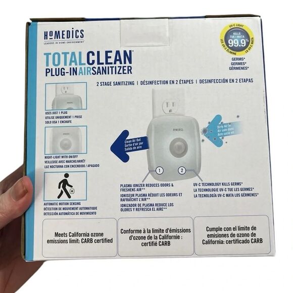 Homedics TotalClean Plug-In UV-C Air Sanitizer new in box - Picture 2 of 6